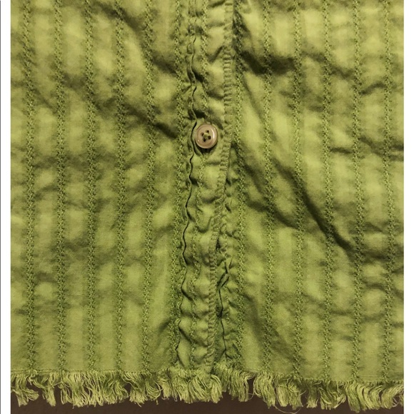 DONATED Blouse-Buttons, Textured Stripes-Fray Coll - Picture 7 of 9